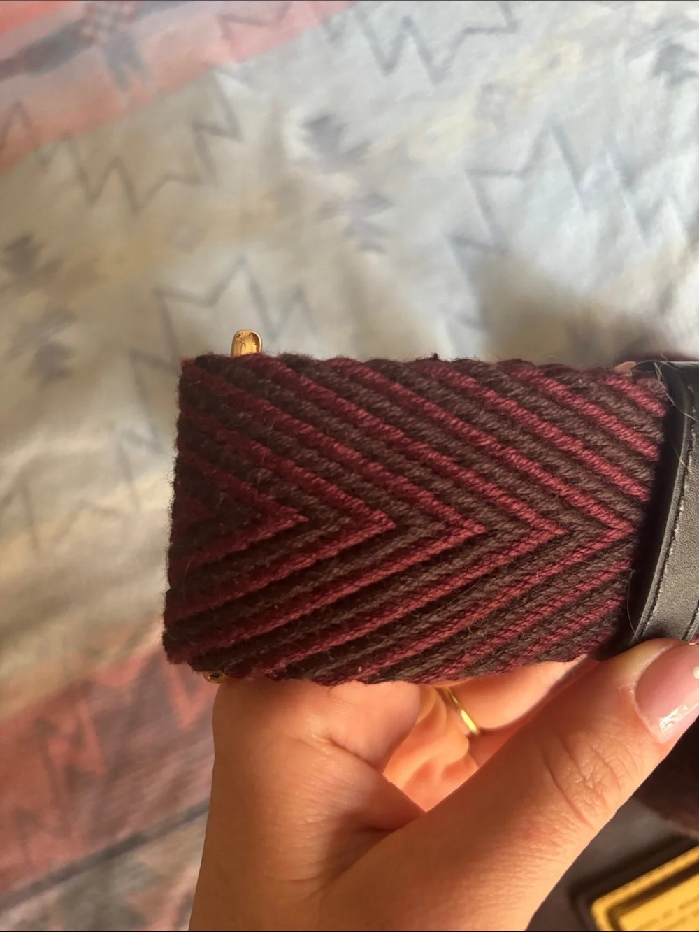 Marc by Marc Jacobs Burgundy Leather Crossbody with Woven Strap